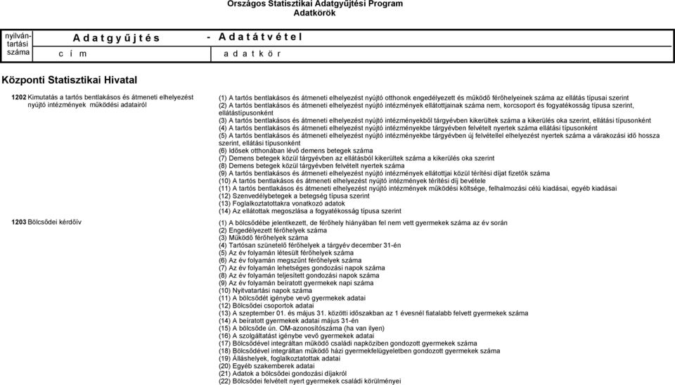 ellátástípusonként (3) A tartós bentlakásos és átmeneti elhelyezést nyújtó intézményekből tárgyévben kikerültek a kikerülés oka szerint, ellátási típusonként (4) A tartós bentlakásos és átmeneti