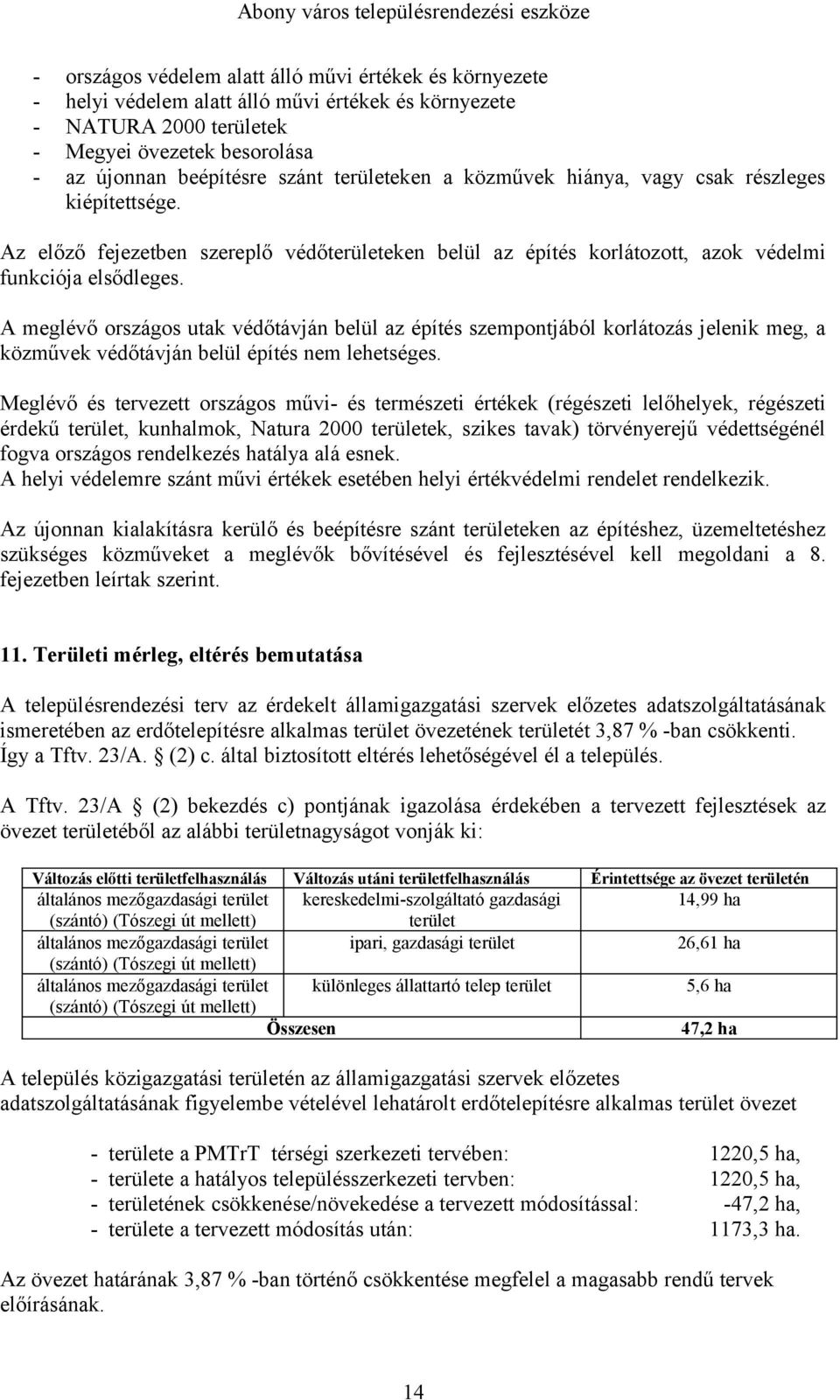 A meglévő országos utak védőtávján belül az építés szempontjából korlátozás jelenik meg, a közművek védőtávján belül építés nem lehetséges.