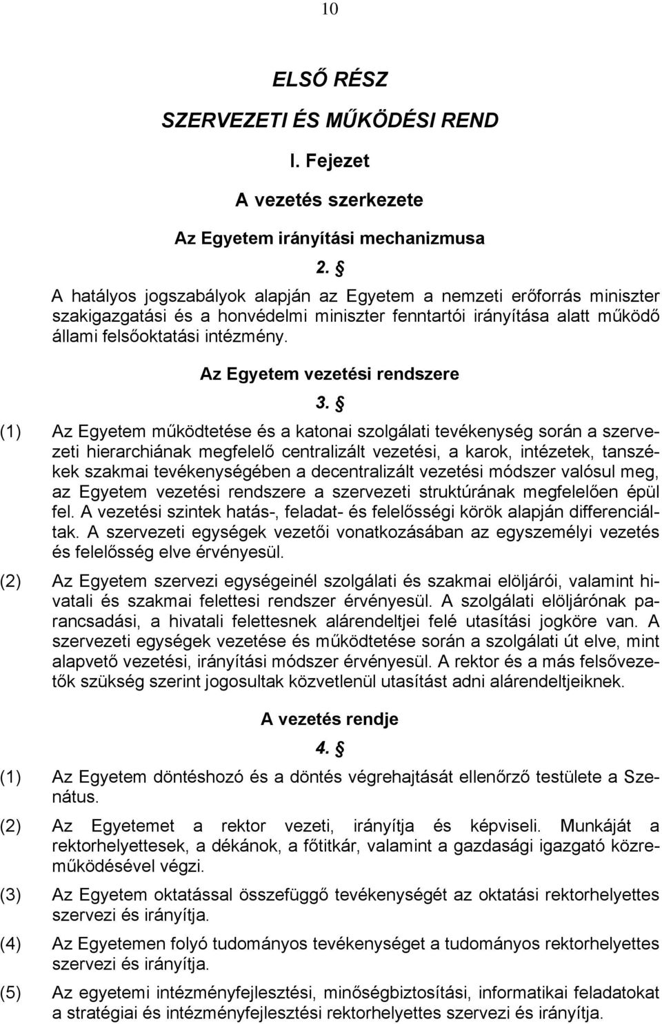 Az Egyetem vezetési rendszere 3.