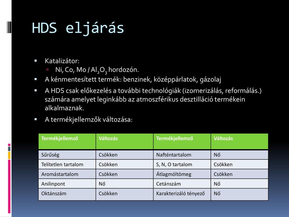 ) számára amelyet leginkább az atmoszférikus desztilláció termékein alkalmaznak.