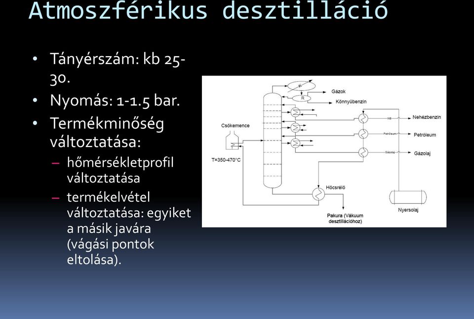 Termékminőség változtatása: hőmérsékletprofil