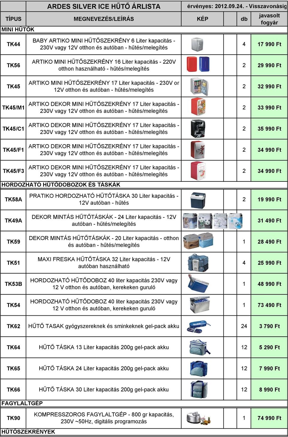hűtés/melegítés ARTIKO MINI HŰTŐSZEKRÉNY 16 Liter kapacitás - 220V otthon használható - hűtés/melegítés ARTIKO MINI HŰTŐSZEKRÉNY 17 Liter kapacitás - 230V or 12V otthon és autóban - hűtés/melegítés