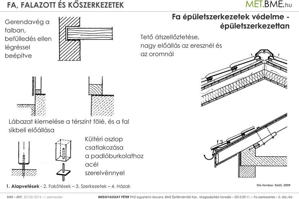 előállása Kültéri oszlop csatlakozása a padlóburkolathoz acél szerelvénnyel BME MET 20123/ 2014 I.