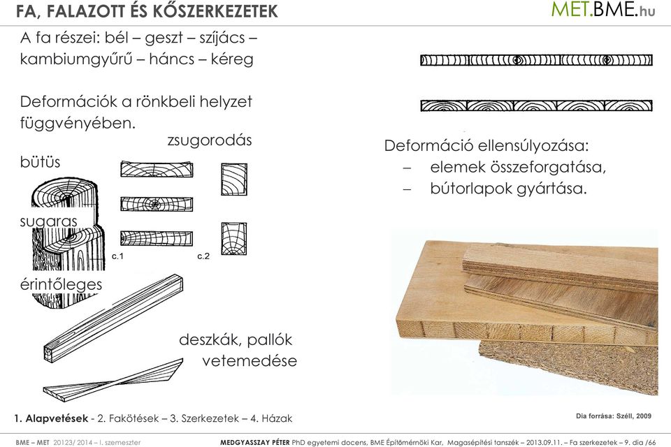 zsugorodás bütüs Deformáció ellensúlyozása: elemek összeforgatása, bútorlapok gyártása.