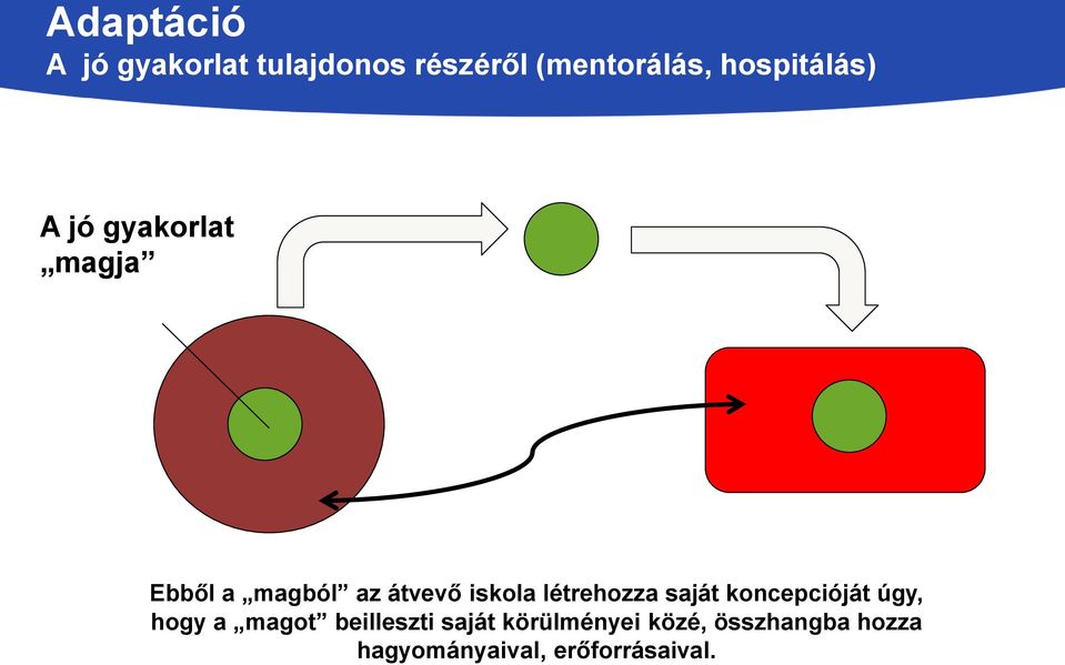 iskola létrehozza saját koncepcióját úgy, hogy a magot