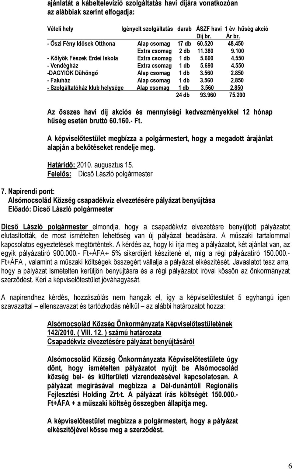 560 2.850 - Faluház Alap csomag 1 db 3.560 2.850 - Szolgáltatóház klub helysége Alap csomag 1 db 3.560 2.850 24 db 93.960 75.