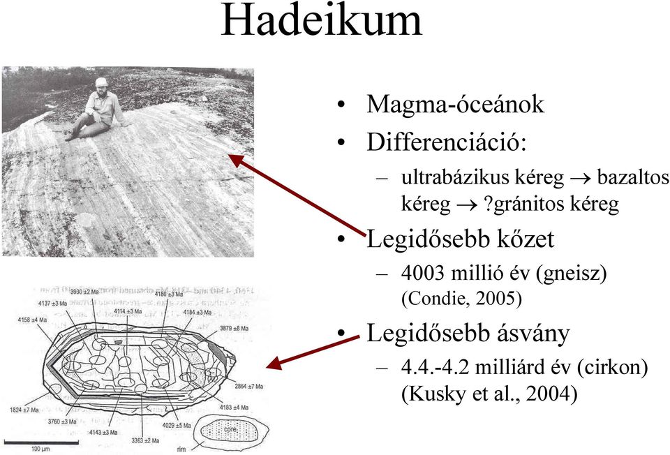 gránitos kéreg Legidısebb kızet 4003 millió év