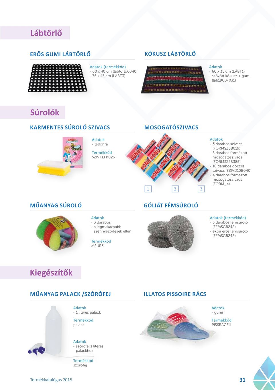 mosogatószivacs (FORM_4) műanyag súroló 3 darabos a legmakacsabb szennyeződések ellen MSÚR3 góliát Fémsúroló (termékkód) 3 darabos fémsúroló (FÉMSGB248) extra erős fémsúroló (FÉMSGB248)