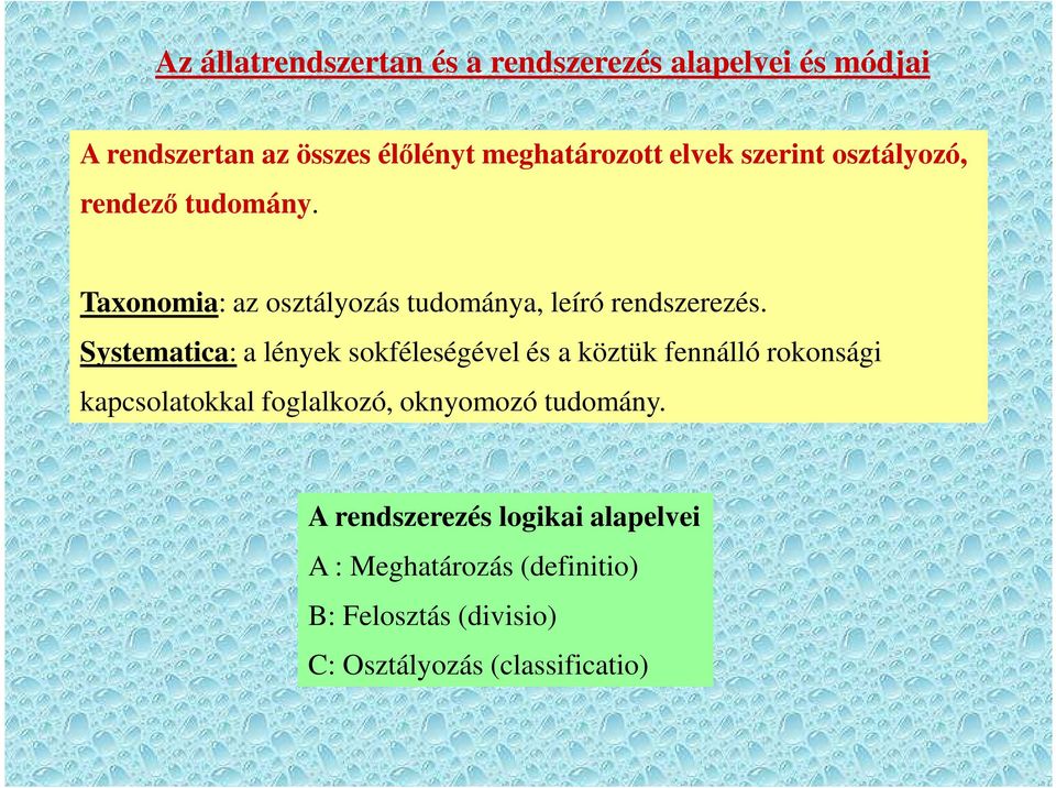 Systematica: a lények sokféleségével és a köztük fennálló rokonsági kapcsolatokkal foglalkozó, oknyomozó