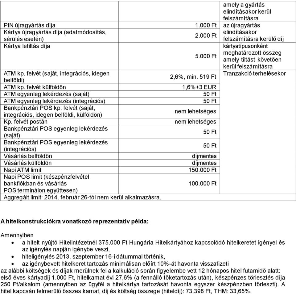 felvét külföldön ATM egyenleg lekérdezés (saját) ATM egyenleg lekérdezés (integrációs) Bankpénztári POS kp. felvét (saját, integrációs, idegen belföldi, külföldön) Kp.