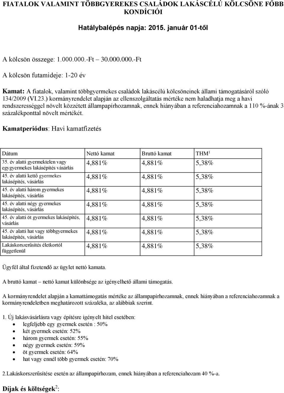 ) kormányrendelet alapján az ellenszolgáltatás mértéke nem haladhatja meg a havi rendszerességgel növelt közzétett állampapírhozamnak, ennek hiányában a referenciahozamnak a 110 %-ának 3