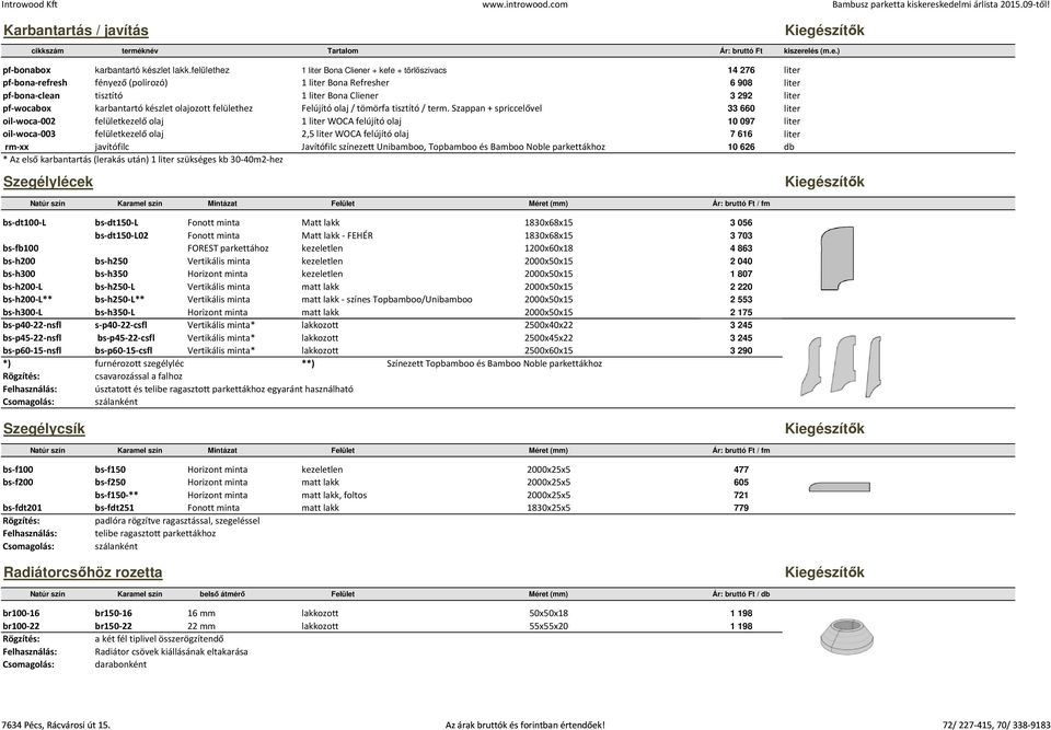 pf-wocabox karbantartó készlet olajozott felülethez Felújító olaj / tömörfa tisztító / term.