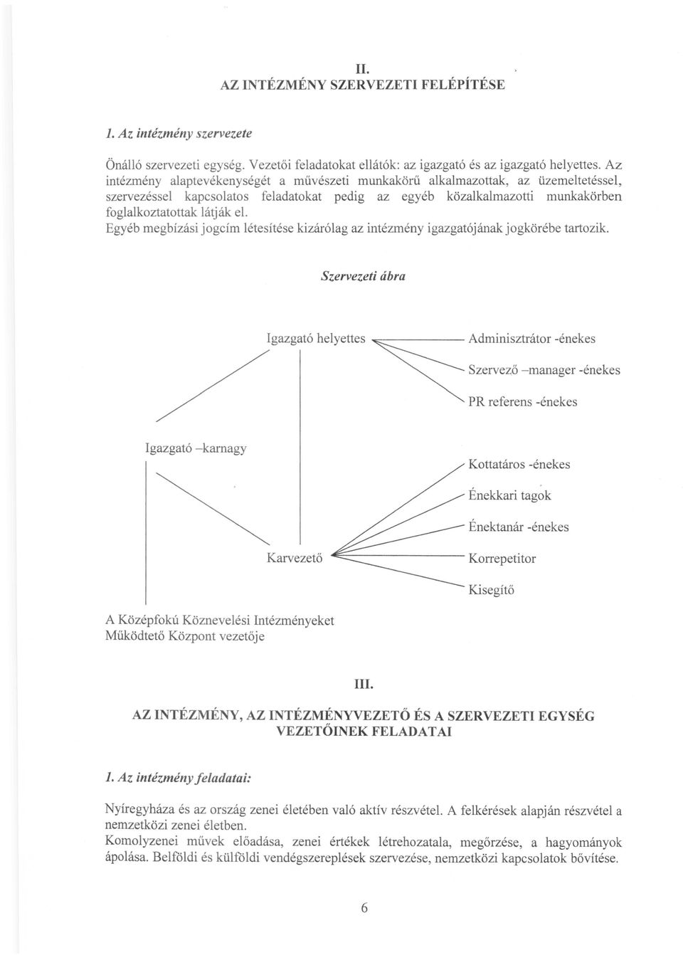 Egyéb megbízási jogcím létesítése kizárólag az intézmény igazgatójának jogkörébe tartozik.