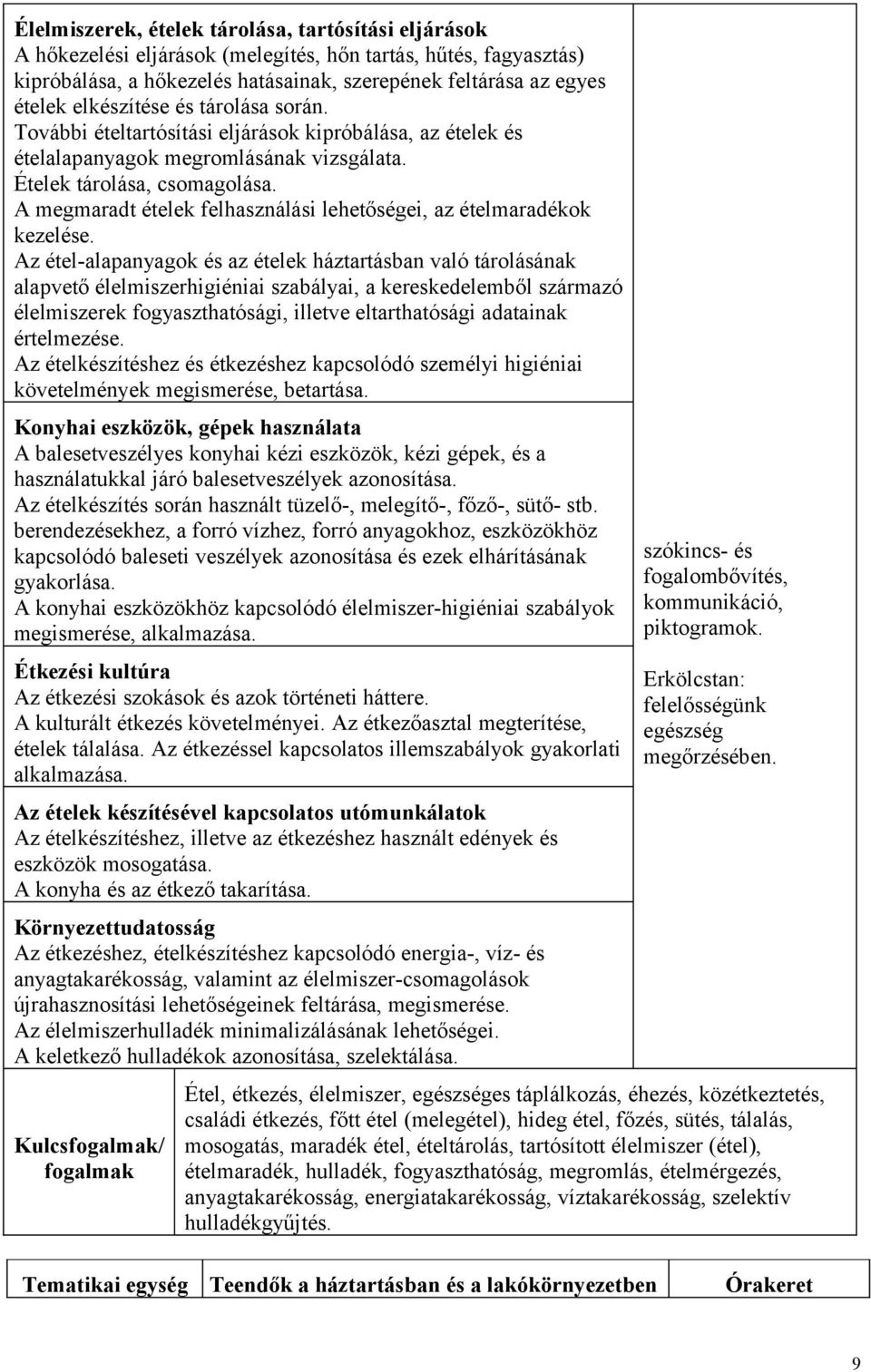 A megmaradt ételek felhasználási lehetőségei, az ételmaradékok kezelése.