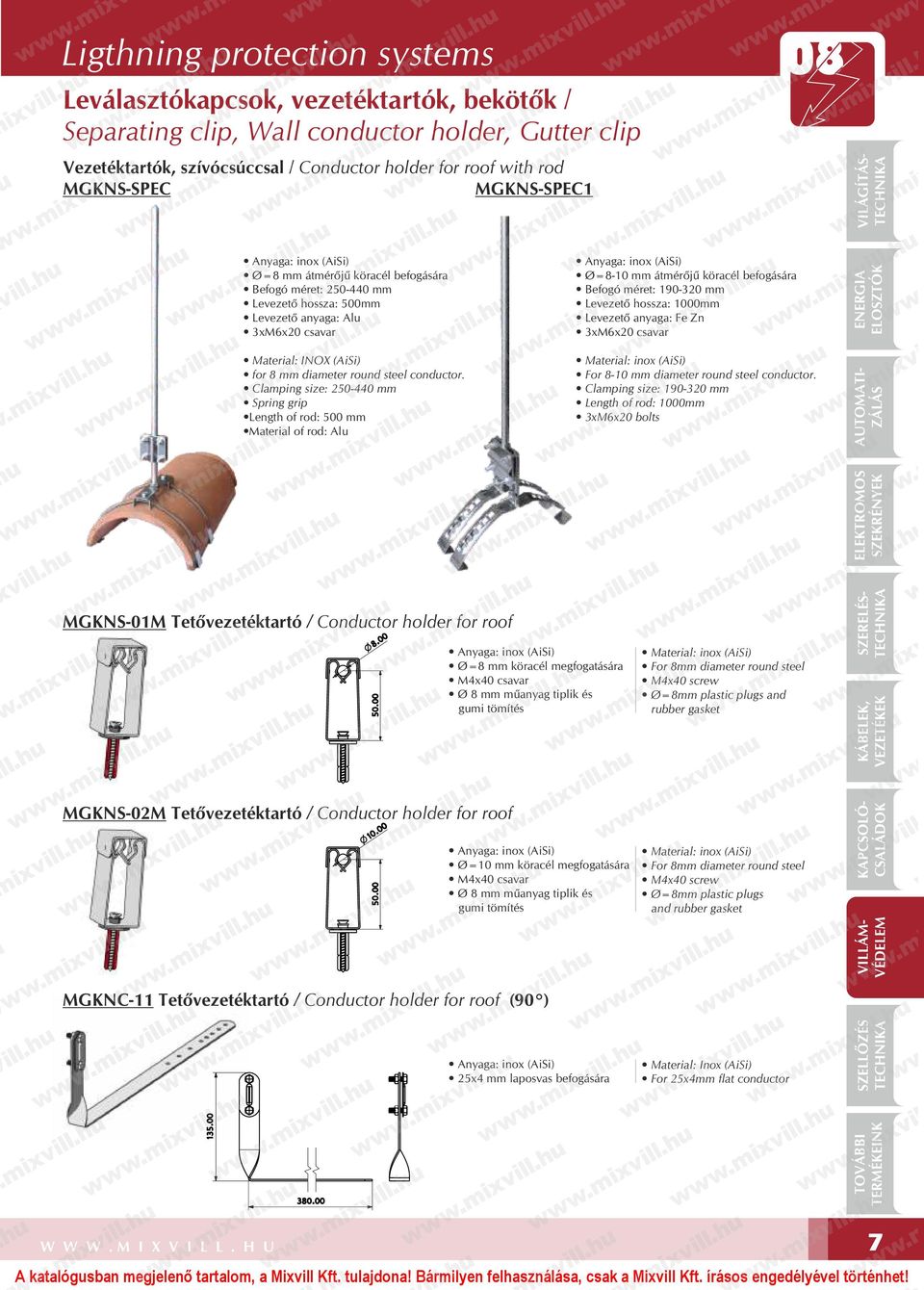 Clamping size: 250-440 mm Spring grip Length of rod: 500 mm Material of rod: Alu Ø=8-10 mm átmérőjű köracél befogására Befogó méret: 190-320 mm Levezető hossza: 1000mm Levezető anyaga: Fe Zn 3xM6x20