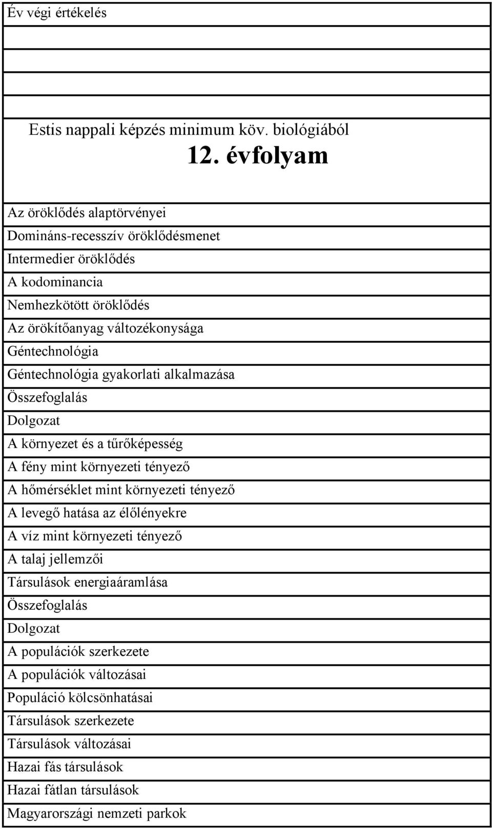 Géntechnológia Géntechnológia gyakorlati alkalmazása A környezet és a tűrőképesség A fény mint környezeti tényező A hőmérséklet mint környezeti tényező A levegő