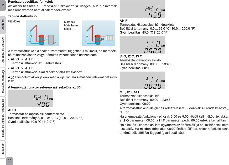 maradékhő-felhasználáshoz vagy utánfűtés vezérléséhez használható.