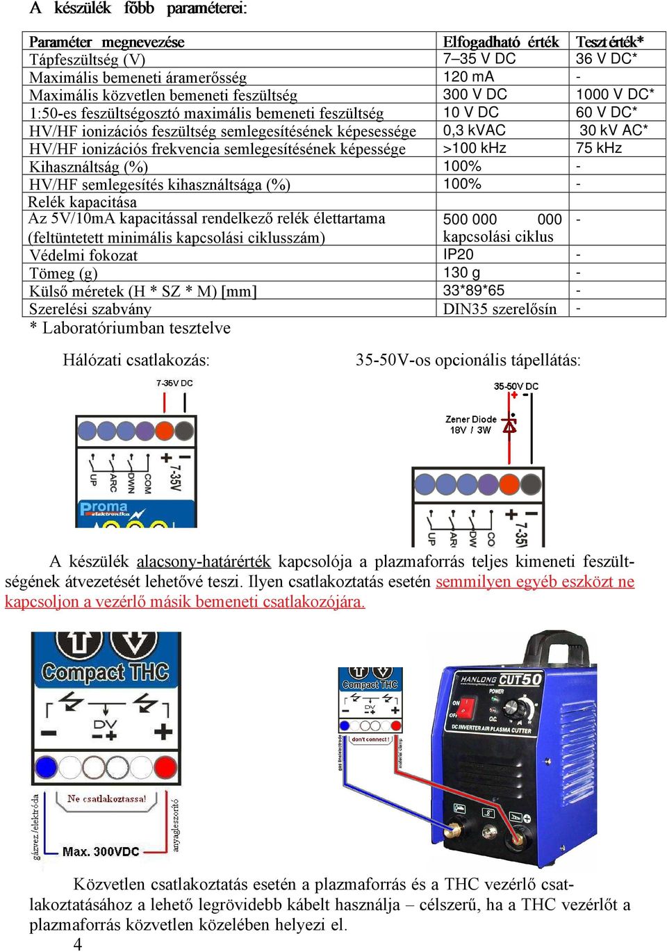 semlegesítésének képessége >100 khz 75 khz Kihasználtság (%) 100% - HV/HF semlegesítés kihasználtsága (%) 100% - Relék kapacitása Az 5V/10mA kapacitással rendelkező relék élettartama 500 000 000 -