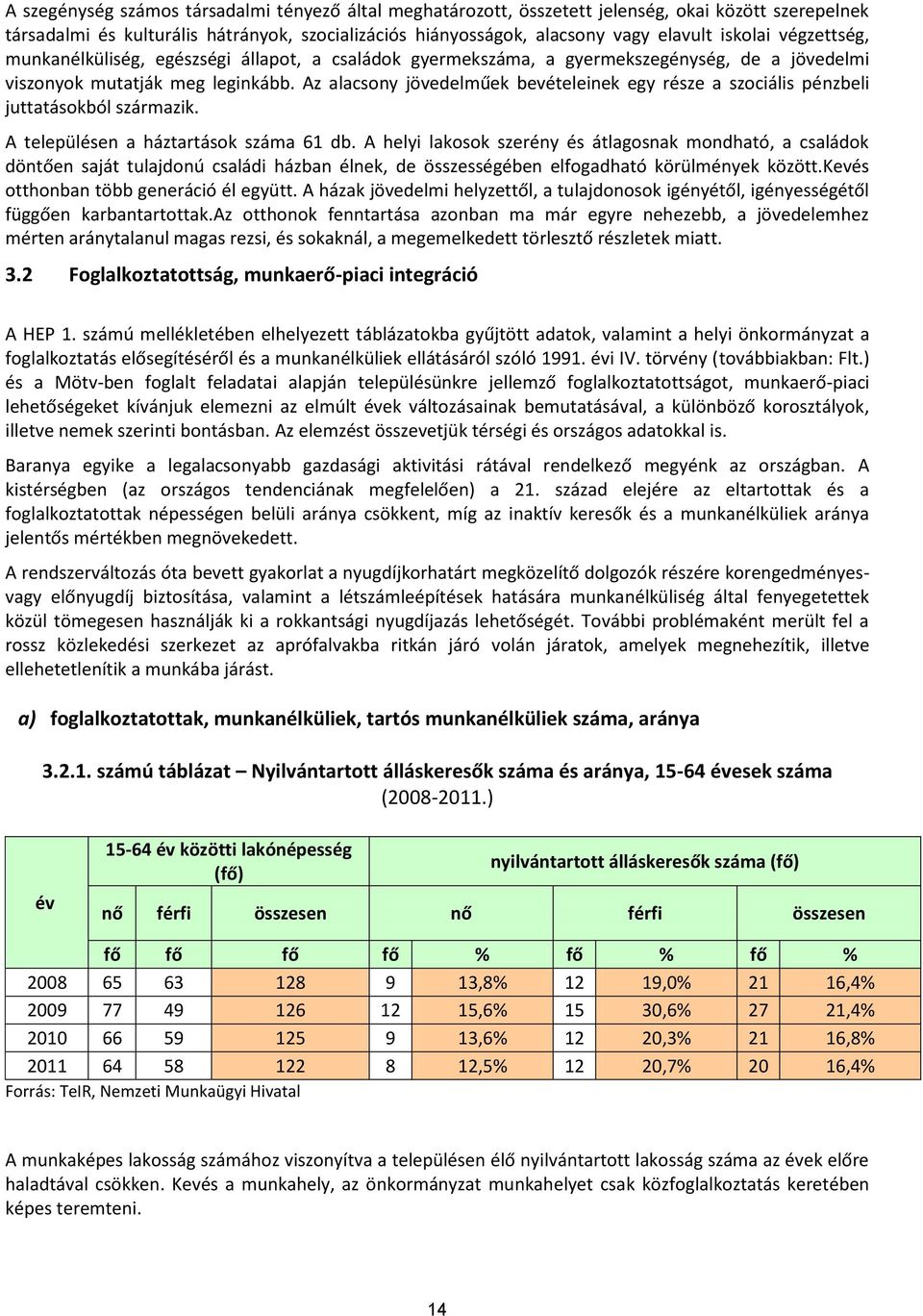 Az alacsony jövedelműek bevételeinek egy része a szociális pénzbeli juttatásokból származik. A településen a háztartások száma 61 db.