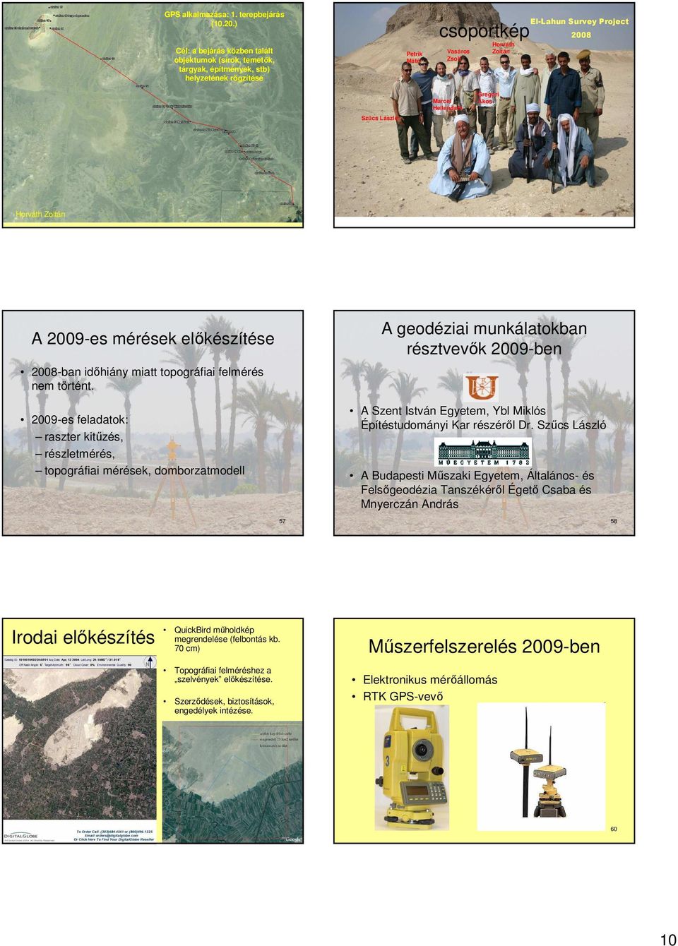 LászlL szló Marcel Hellendahl Gregori Ákos Horváth Zoltán 55 56 A 2009-es mérések elıkészítése 2008-ban idıhiány miatt topográfiai felmérés nem történt.