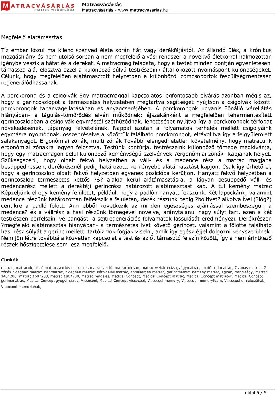 Medical Concept LUXUS memory matrac - PDF Ingyenes letöltés