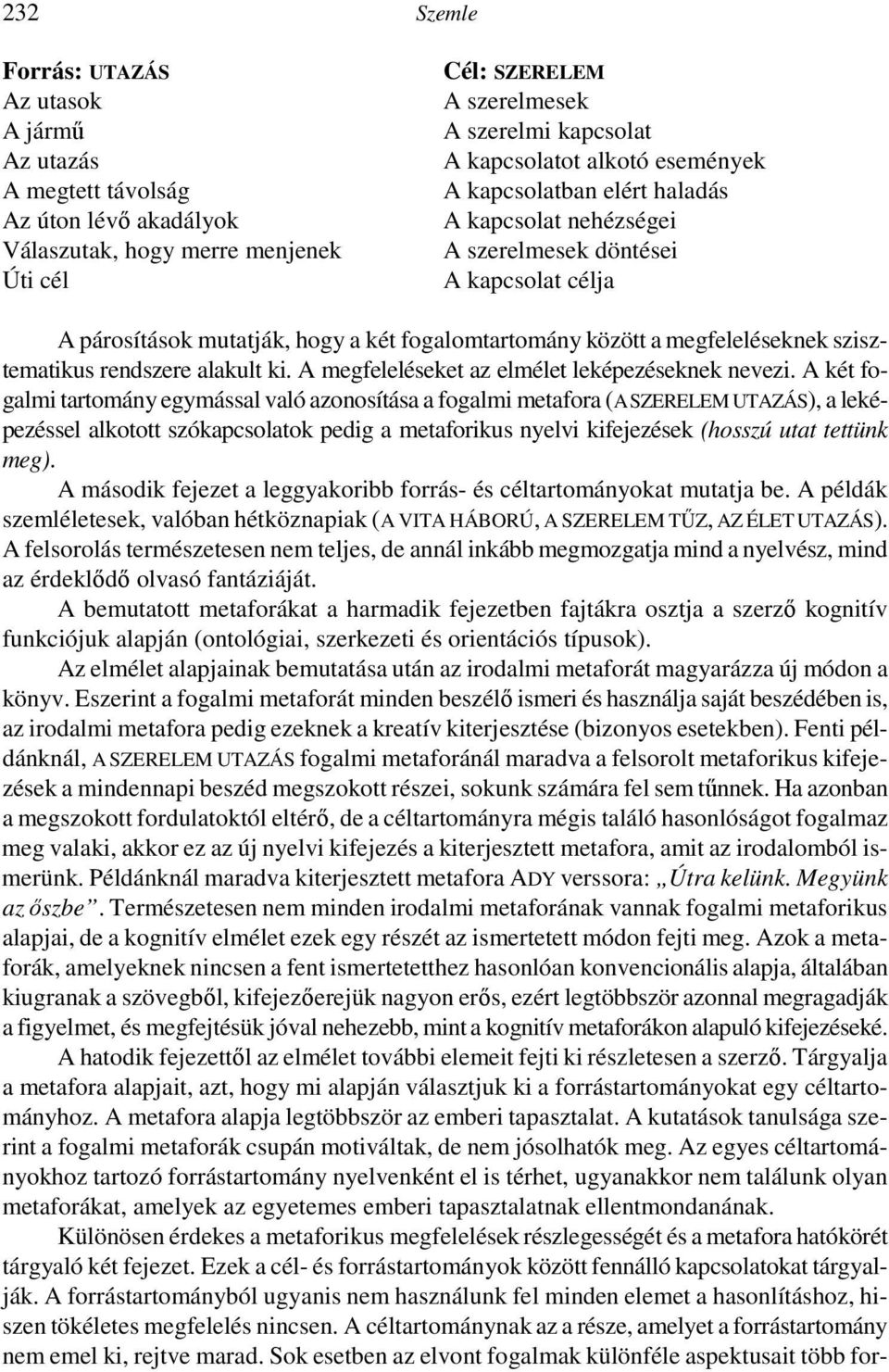 szisztematikus rendszere alakult ki. A megfeleléseket az elmélet leképezéseknek nevezi.