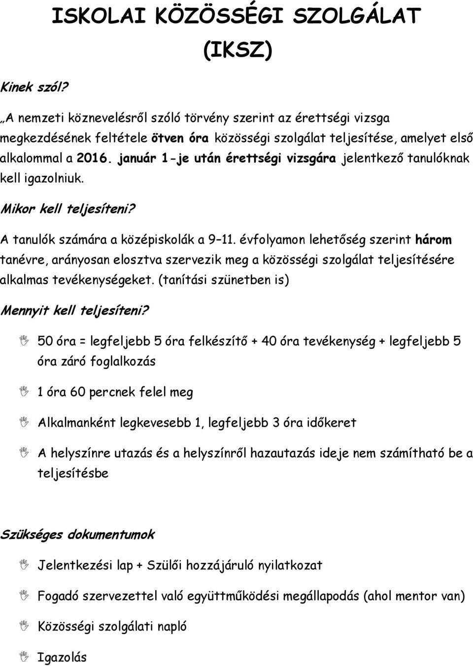 ISKOLAI KÖZÖSSÉGI SZOLGÁLAT (IKSZ) - PDF Ingyenes letöltés