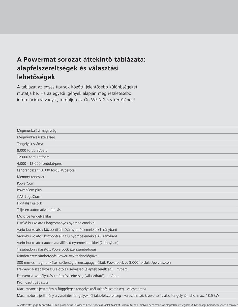 000 fordulat/perc 4.000-12.000 fordulat/perc Fenőrendszer 10.