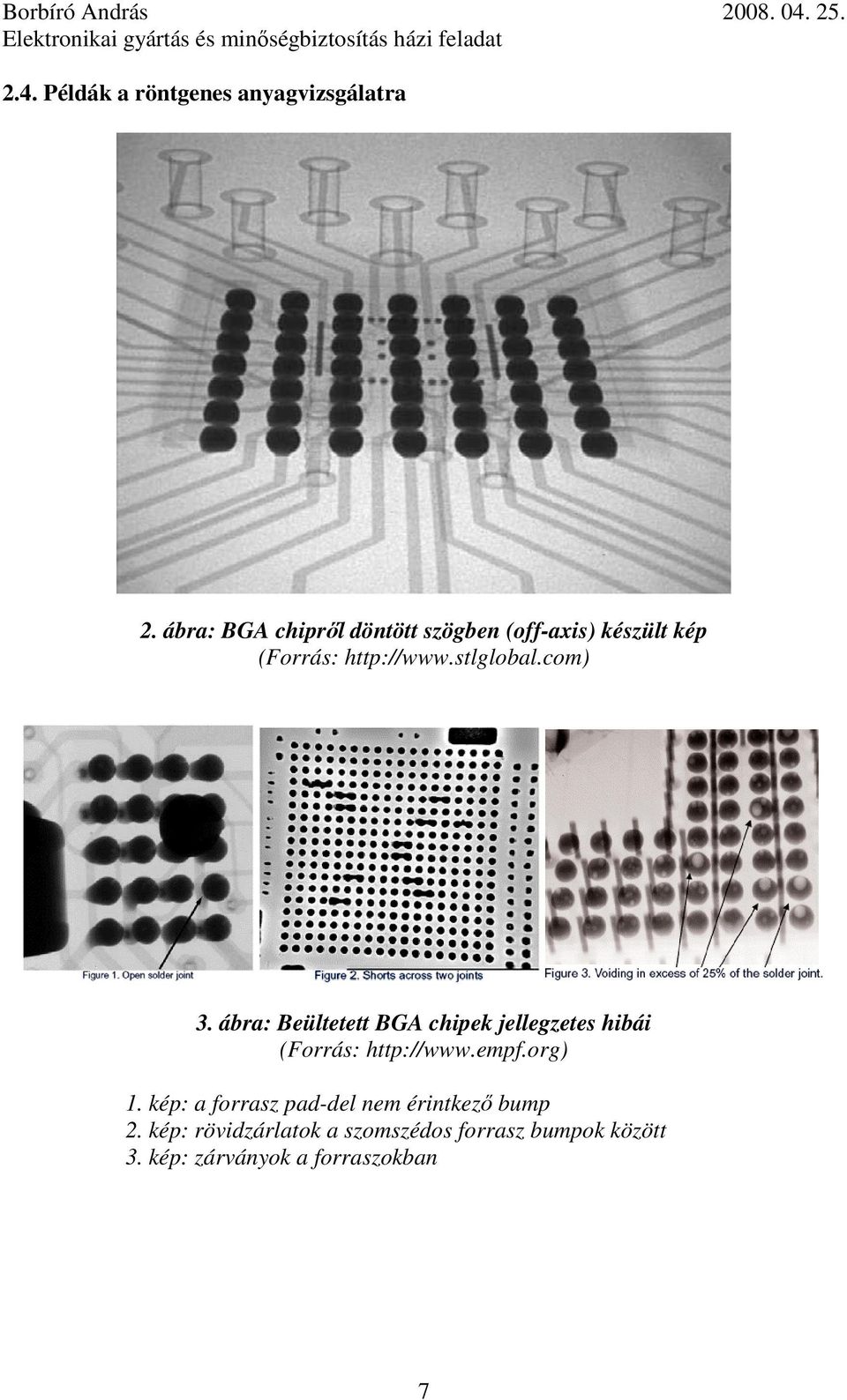 com) 3. ábra: Beültetett BGA chipek jellegzetes hibái (Forrás: http://www.empf.org) 1.
