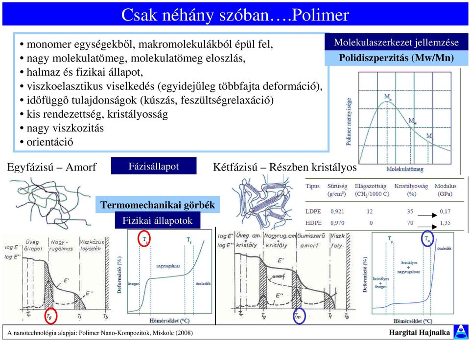 állapot, viszkoelasztikus viselkedés (egyidejőleg többfajta deformáció), idıfüggı tulajdonságok (kúszás,