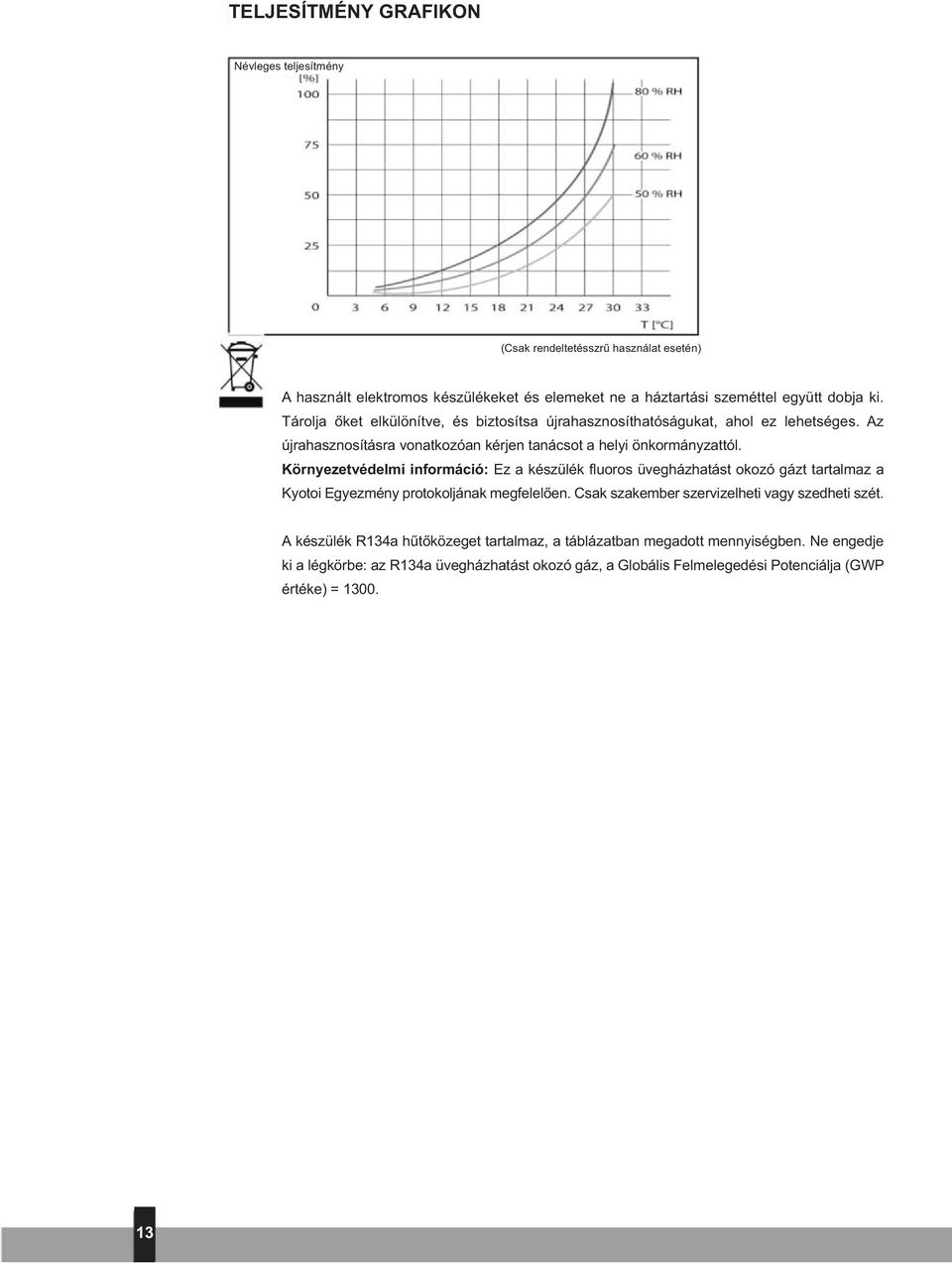 Környezetvédelmi információ: Ez a készülék fluoros üvegházhatást okozó gázt tartalmaz a Kyotoi Egyezmény protokoljának megfelelően.