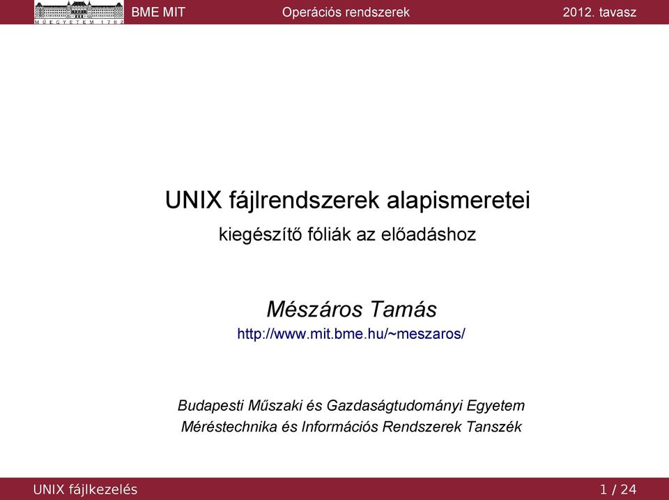 hu/~meszaros/ Budapesti Műszaki és Gazdaságtudományi