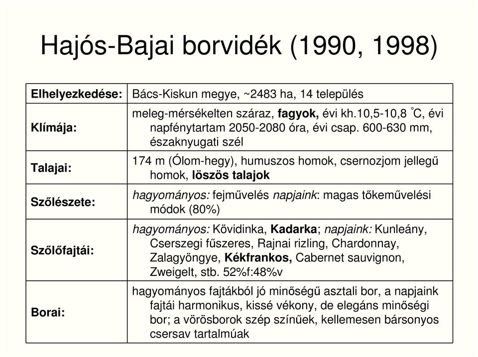 hagyományos: Kövidinka, Kadarka; napjaink: Kunleány, Cserszegi főszeres, Rajnai rizling, Chardonnay, Zalagyöngye, Kékfrankos, Cabernet sauvignon, Zweigelt, stb.