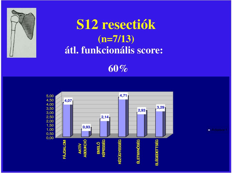 funkcionális score: 60% 4,07 4,71 2,93 3,29 2,14 0,93