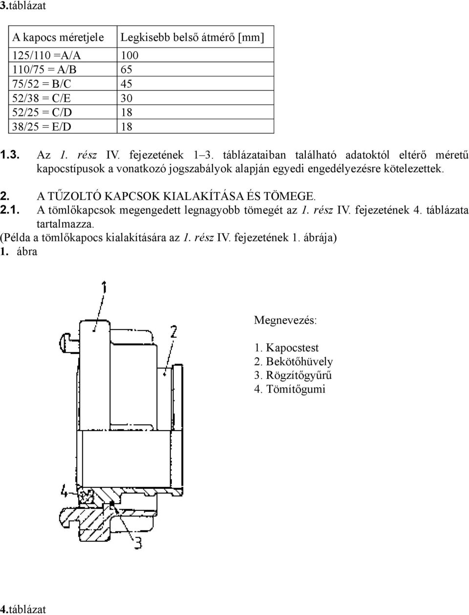 táblázataiban található adatoktól eltérő méretű kapocstípusok a vonatkozó jogszabályok alapján egyedi engedélyezésre kötelezettek. 2.