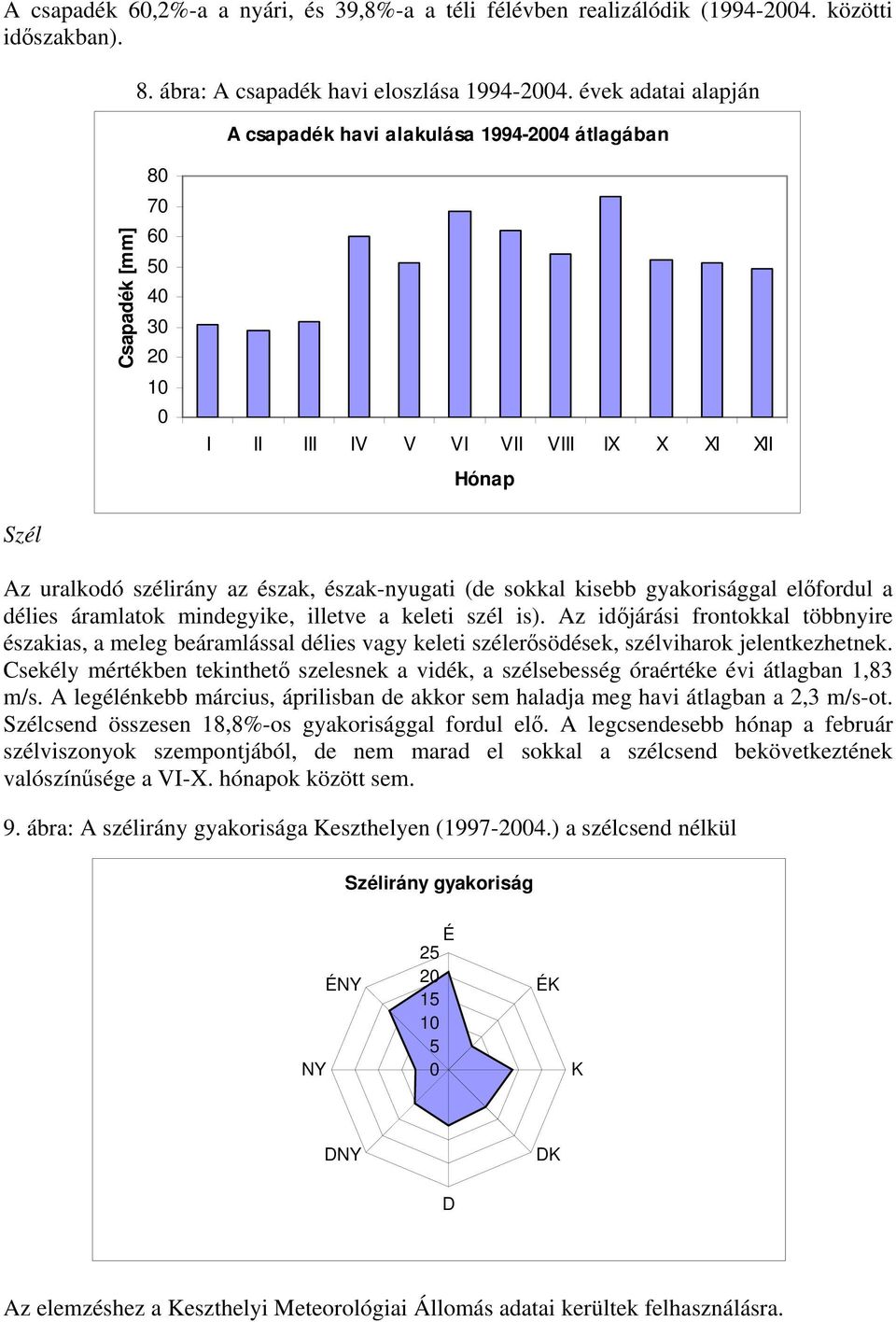 kisebb gyakorisággal előfordul a délies áramlatok mindegyike, illetve a keleti szél is).