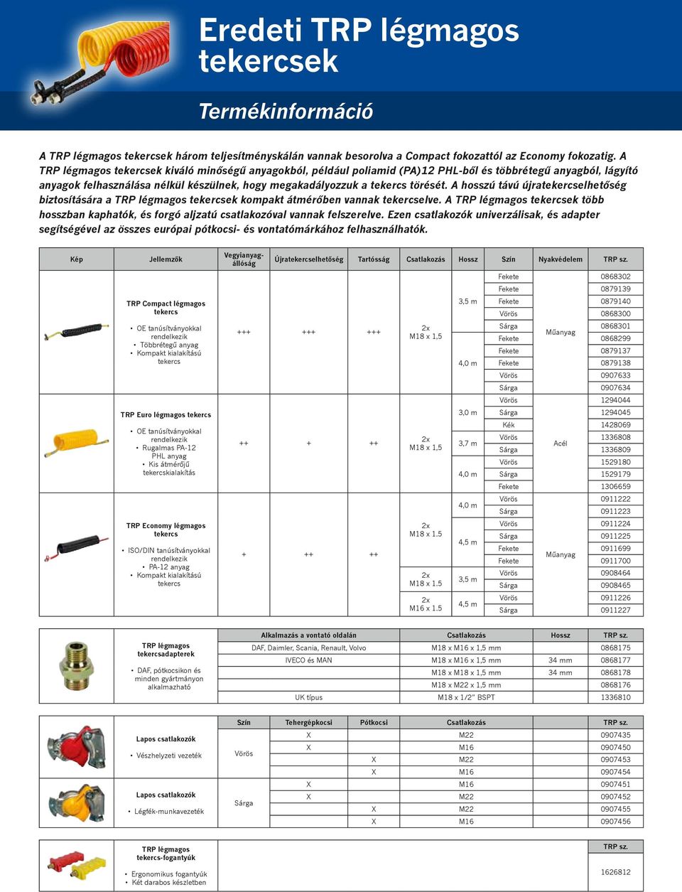 A hosszú távú újraelhetőség biztosítására a légmagos ek kompakt átmérőben vannak elve. A légmagos ek több hosszban kaphatók, és forgó aljzatú csatlakozóval vannak felszerelve.