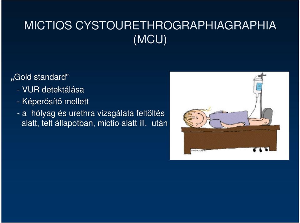 mellett - a hólyag és urethra vizsgálata