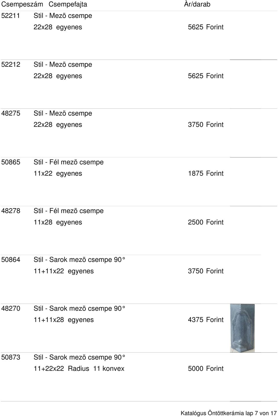 egyenes 50864 Stil - Sarok mezö csempe 90 11+11x22 egyenes 3750 Forint 48270 Stil - Sarok mezö csempe 90 11+11x28