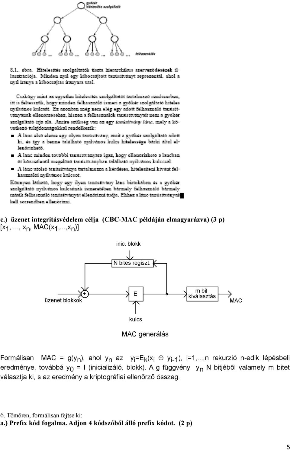 ..,n rekurzió n-edik lépésbeli eredménye, továbbá y 0 = I (inicializáló. blokk).