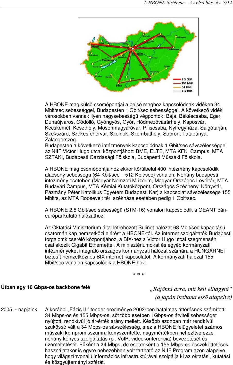 Piliscsaba, Nyíregyháza, Salgótarján, Szekszárd, Székesfehérvár, Szolnok, Szombathely, Sopron, Tatabánya, Zalaegerszeg.