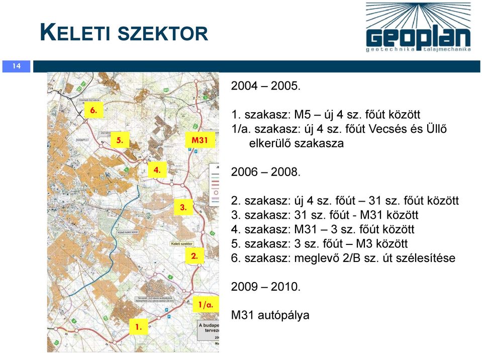 főút 31 sz. főút között 3. szakasz: 31 sz. főút - M31 között 4. szakasz: M31 3 sz.