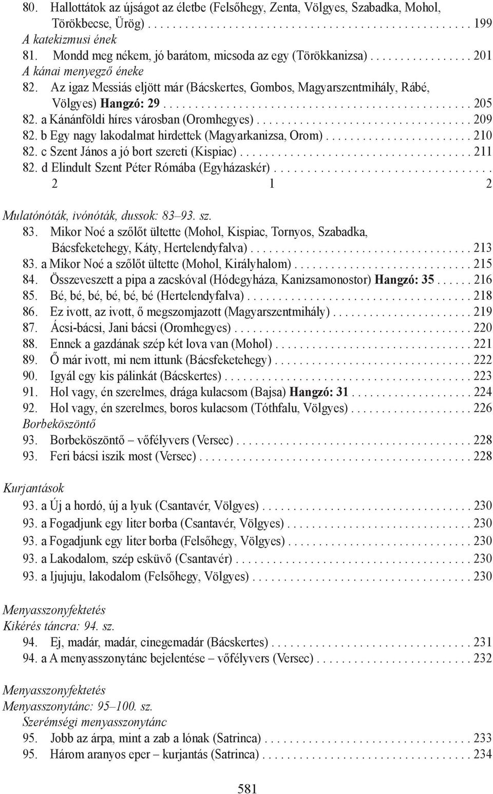 ................................................ 205 82. a Kánánföldi híres városban (Oromhegyes)................................... 209 82. b Egy nagy lakodalmat hirdettek (Magyarkanizsa, Orom).