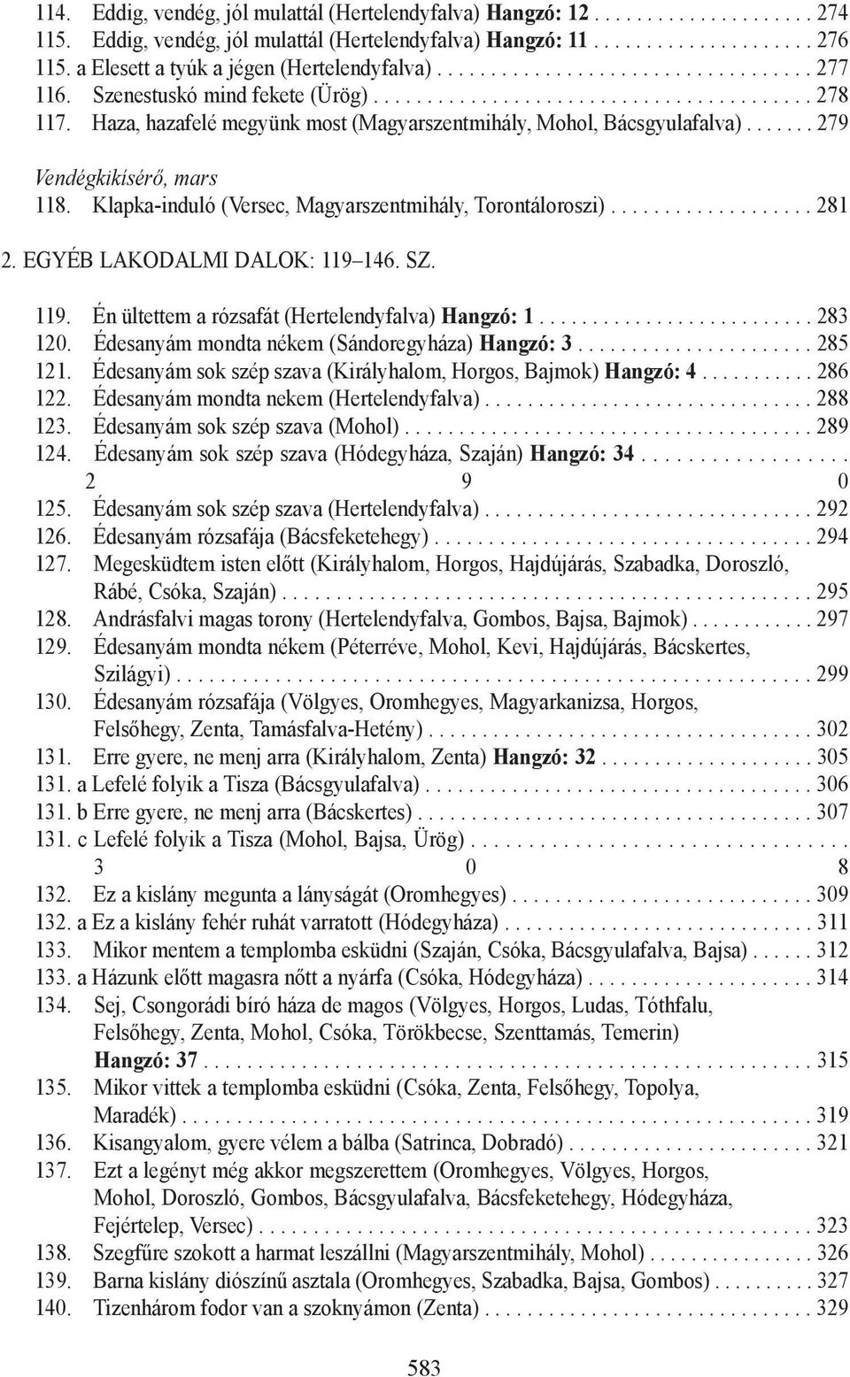 Haza, hazafelé megyünk most (Magyarszentmihály, Mohol, Bácsgyulafalva)....... 279 Vendégkikísérõ, mars 118. Klapka-induló (Versec, Magyarszentmihály, Torontáloroszi)................... 281 2.
