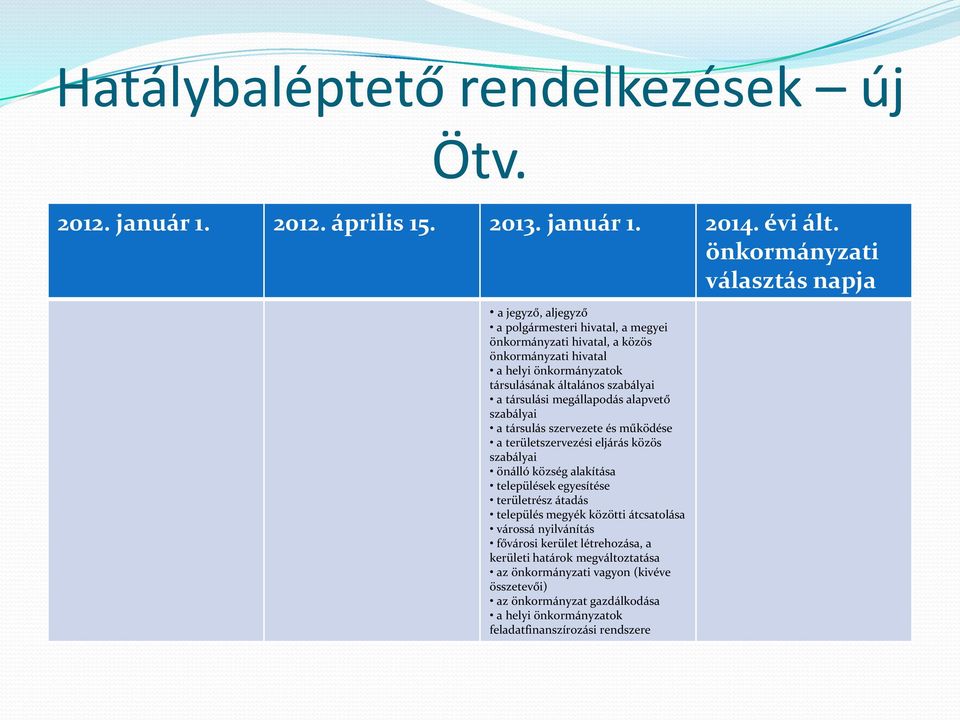 szabályai a társulási megállapodás alapvető szabályai a társulás szervezete és működése a területszervezési eljárás közös szabályai önálló község alakítása települések egyesítése