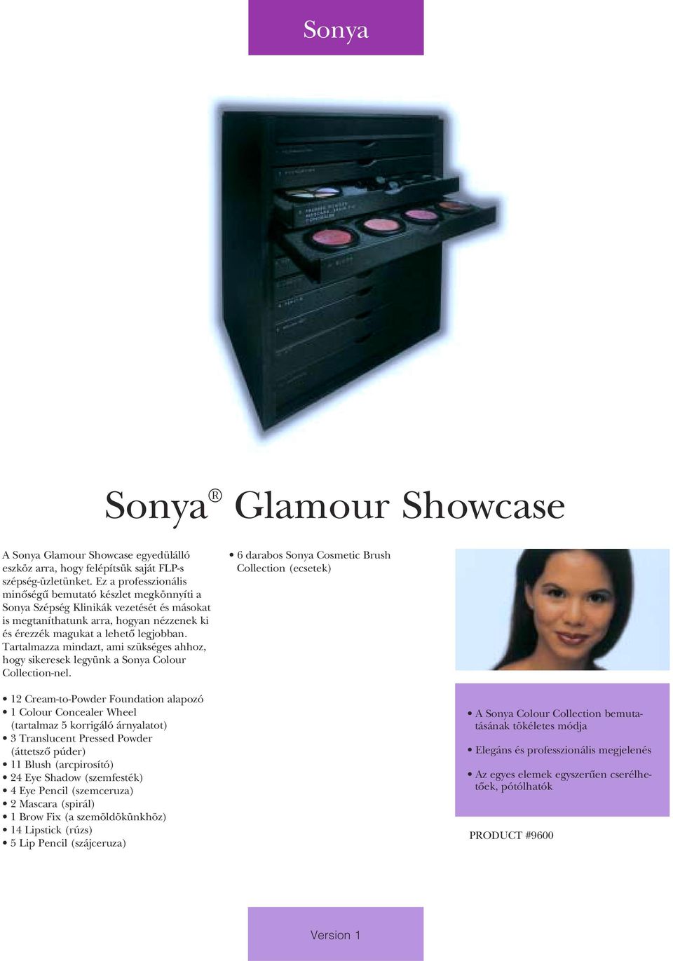 Tartalmazza mindazt, ami szükséges ahhoz, hogy sikeresek legyünk a Sonya Colour Collection-nel.