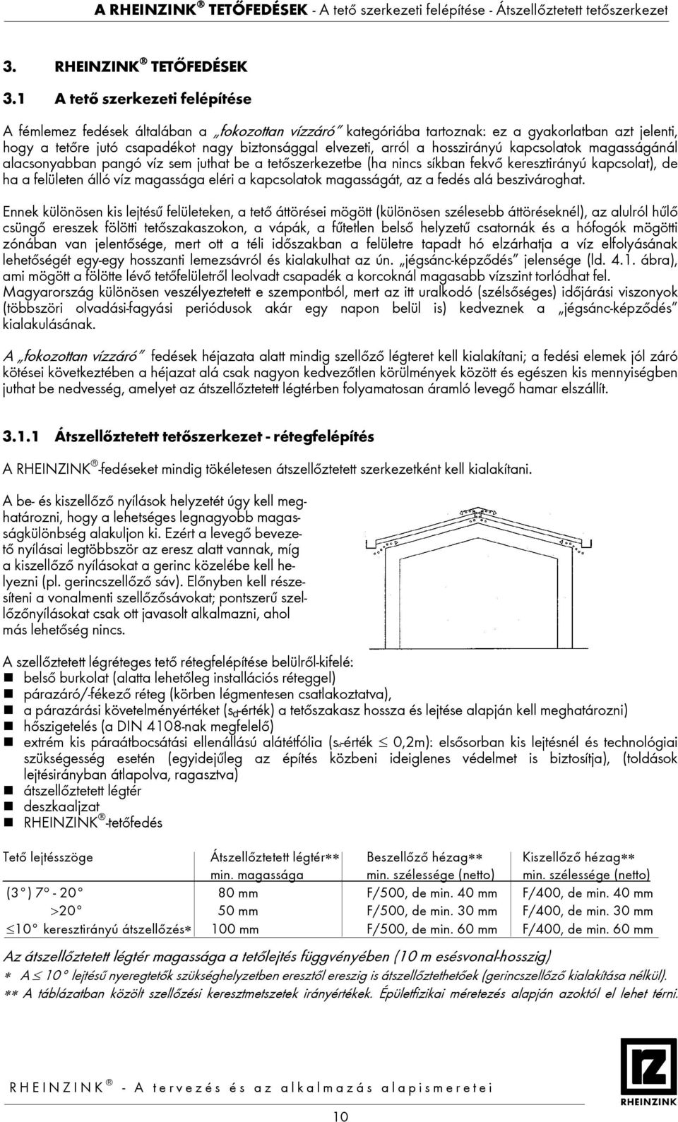 a hosszirányú kapcsolatok magasságánál alacsonyabban pangó víz sem juthat be a tetőszerkezetbe (ha nincs síkban fekvő keresztirányú kapcsolat), de ha a felületen álló víz magassága eléri a