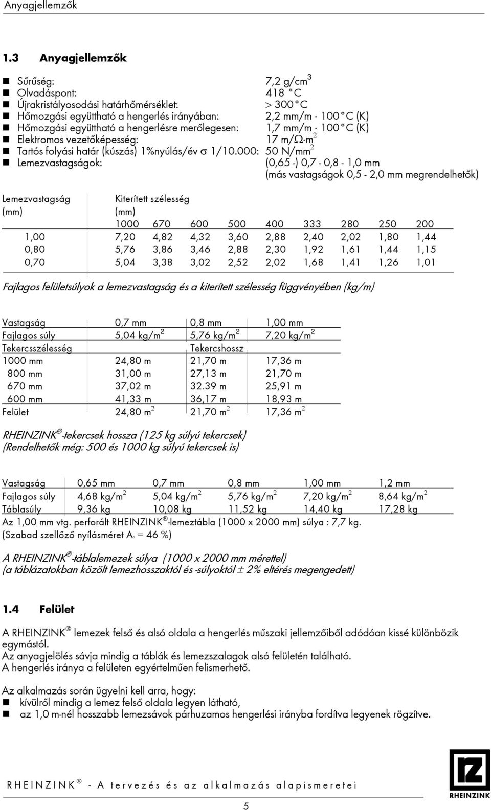 merőlegesen: 1,7 mm/m 100 C (K) Elektromos vezetőképesség: 17 m/ω m 2 Tartós folyási határ (kúszás) 1%nyúlás/év σ 1/10.