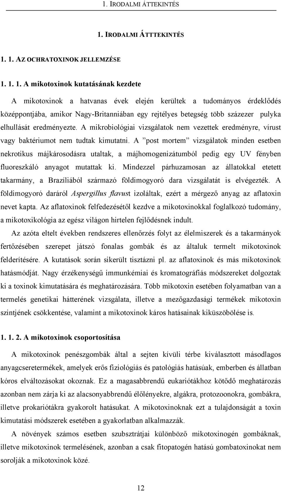 1. AZ OCHRATOXINOK JELLEMZÉSE 1.