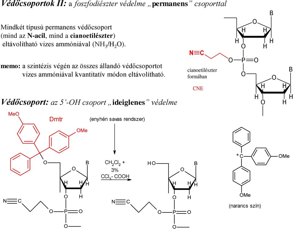 memo: a szintézis végén az összes állandó védőcsoportot vizes ammóniával kvantitatív módon eltávolítható.